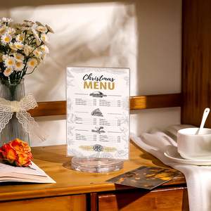 ขาตั้งโลโก้อะคริลิคแบบหมุนได้, ขาตั้งเมนูแบบใส, ขาตั้งโลโก้แบบหมุนได้บนโต๊ะพร้อมฐานหมุน - Product Image 5