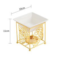 Brûleur d'huile essentielle en fer, support de bougie chauffe-plat en céramique, diffuseur d'encens, lampe chauffante d'aromathérapie, chauffe-cire – Indispensable pour la maison