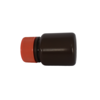Flacon de médecine en plastique HDPE brun de taille mini 20ML pour capsule de comprimé de pilule avec bouchon à vis rouge emballage de qualité pharmaceutique couleur personnalisée