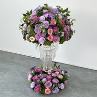 Bouquet de 60 cm de roses et d'hortensias artificiels en soie pour centres de table de mariage, décorations de demande en mariage, vitrine/exposition