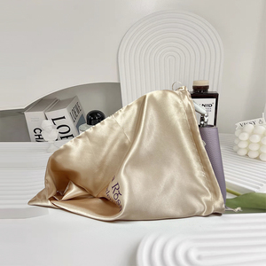 Custom Luxury Silk Satin Hair Bundle Dustbag Wig Handbag Shoe Hats Packaging Gift Storage Bags <strong>Drawstring</strong> <strong>Pouch</strong> for Baseball Cap - Product Image 4