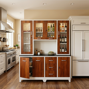 Mueble de Cocina Metálico Moderno, Armario de Cocina de Acero con Cajón, Lemari <span class=keywords><strong>Baja</strong></span>, Resistente y Duradero - Product Image 2
