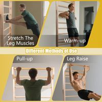Barre de gymnastique murale suédoise avec fixation réglable pour dips, barres de gymnastique en bois pour la calisthénie à domicile