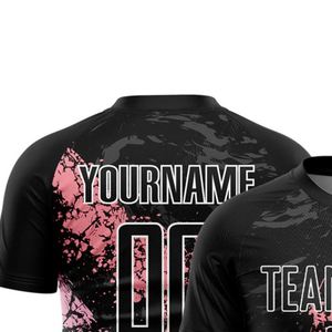 Camiseta de Fútbol Negra y Rosa para Hombre, Manga Corta, Ligera, Transpirable, Uniforme Deportivo para Entrenamiento y Partidos - Product Image 5