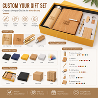 Coffret Cadeau d'Entreprise Personnalisé avec Logo d'Entreprise, Bloc-Notes en Bois 6 en 1 avec Stylo, Coffret Cadeau Exécutif Spécial, Coffret Cadeau d'Affaires