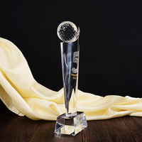 Trofeo de Cristal Personalizado, Creativo, con Grabado Gratuito, Medalla de Premio, Columna de Cinco Lados, Trofeo de Golf al por Mayor para Premios de Torneos