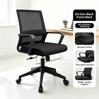 Chaise de bureau pivotante à dossier haut en maille avec appui-tête, hauteur réglable, chaise d'ordinateur avec base en nylon et roulettes pour le bureau - Vente en gros