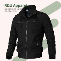 Veste pour homme avec logo personnalisé, coupe-vent, imperméable, noire, décontractée, style bomber