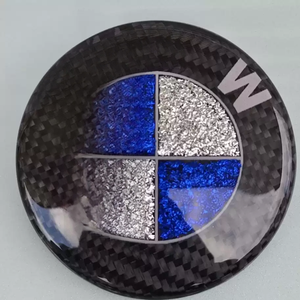 Autocollants de badges en faux carbone pour BMW, emblèmes pour capot et volant, motifs carbone, 82mm, 74mm, 68mm, 45mm - Product Image 5
