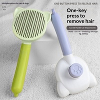 Peigne démêlant en gros pour animaux de compagnie en forme de chat, avec système de libération des poils en un clic, accessoire pour enlever le sous-poil lâche