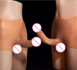 Celana Dalam Dildo Silikon Solid Berongga Lembut untuk Lesbian, Mainan Seks Penis Pria Asli untuk Wanita dan Pria - Product Image 4