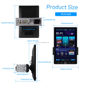 Podofo 10.4 Inch 1 Din <b>Car</b> MP5 <b>Player</b> Wireless CarPlay Android Auto Rotated IPS Vertical Screen USB/AUX/TF SWC MIC Autoradio - Product Image 5
