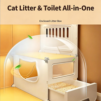 Villa pour chat respirante multicouche avec tiroir intégré et bac à litière, maison pour chat extra-large pour le repos et les activités des animaux domestiques