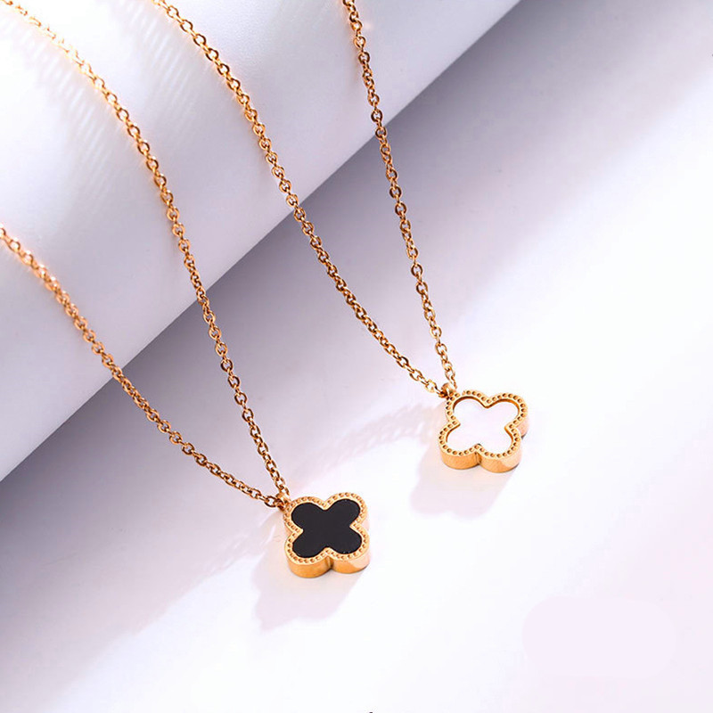 DHJAXL necklaceCrystal from Necklace for Women Four-Leaf Clover Key Chain Pendant Necklace Fine Jewelry Gift Collares DHJAXL necklaceCrystal from Necklace for Women Four-Leaf Clover Key Chain Pendant Necklace Fine Jewelry Gift Collares
