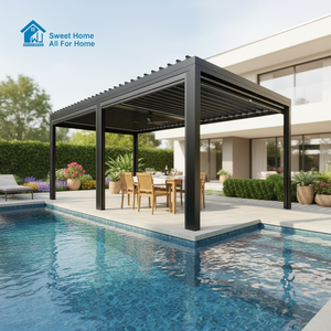 Pergola rétractable motorisée Sweet Home Premium, <span class=keywords><strong>abri</strong></span> en aluminium antirouille avec éclairage LED <span class=keywords><strong>pour</strong></span> les moments <span class=keywords><strong>de</strong></span> loisirs en <span class=keywords><strong>jardin</strong></span> - Product Image 4