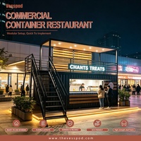 Nouveau design 2026 : Conteneur de restaurant extérieur moderne en panneaux sandwich d'acier respirants avec équipement de cuisine entièrement personnalisé