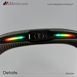 Volant en fibre de carbone LED personnalisé pour BMW M340i M440i M550i X3M X5M G20 G30 G05 M2 M3 M4 M5 Série 1-8 2018-2024, nouveau design - Product Image 4