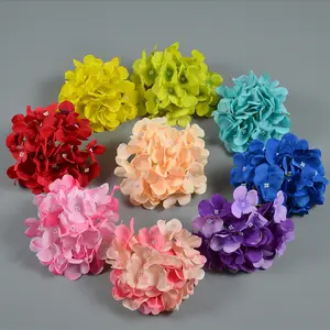 E07572 Wholesale Wedding Faux Flower Decor Artificial Silk Hydrangea Flower Head For Flower Wall