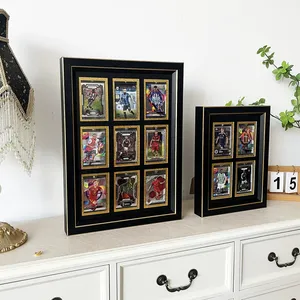 Elegant <b>Black</b> Wood <b>Photo</b> <b>Frame</b> Rectangle Vertical Tabletop Display Four Sports Cards Digital Printing Full Color Durable - Product Image 4