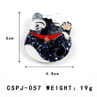 CANYUAN – broche personnalisée en acétate à quatre couches, couleur noir et blanc, accessoires pour chat, vente en gros