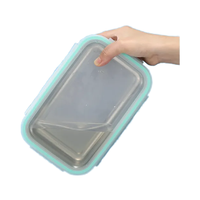 304 grande capacité boîte à lunch réfrigérateur boîte de conservation pour bureau empilable récipient alimentaire avec couvercle Transparent PP