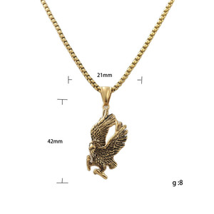 Yunnique – collier avec pendentif aigle en acier inoxydable, unisexe, rétro, bijoux à breloques en forme d'animal, 120225 - Product Image 5
