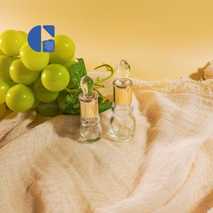 6ml 12ml zucca a forma <span class=keywords><strong>di</strong></span> piccolo <span class=keywords><strong>vetro</strong></span> trasparente profumo bottiglia <span class=keywords><strong>di</strong></span> olio essenziale con gocciolamento Stick dorato tappo a vite - Product Image 2