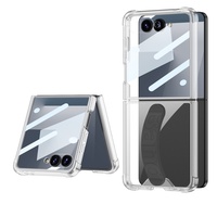 Casing HP Anti Slip C0233 untuk Samsung Galaxy Z Flip 8 7 6 5 4 3 Desain Tali Pergelangan Tangan Transparan
