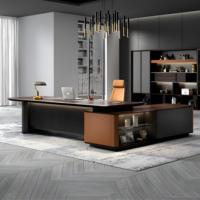 Muebles comerciales de madera Mesa ejecutiva de lujo Diseño moderno Escritorio de oficina CEO