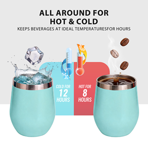 <b>Customized</b> 12oz Double Wall <b>Insulated</b> Stainless Steel Wine Tumbler Coffee Mug Tumble for Party - Product Image 3