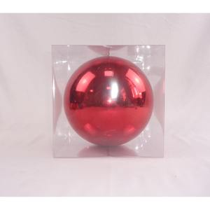 Sphère en plastique rouge brillant effet diamant de 20 cm - Product Image 1