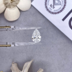 Diamante natural blanco talla pera, color F, certificado IGI, diamante suelto para la fabricación de joyas. - Product Image 2