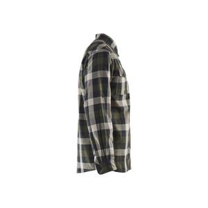 BLAKLADER - 329911524599XL Chemise en flanelle Vert olive foncé/Noir-CHEMISES DE TRAVAIL EAN 7330509775516 - Product Image 4