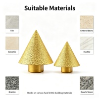 Tête de meulage diamantée conique, foret d'angle pour meulage, coupe-carreaux, fraise diamantée pour chanfreinage