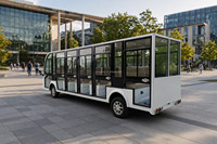 Bus électrique touristique ouvert de marque RENQI avec 7 rangées et 20 sièges, transport public pour les grands sites touristiques et les stations balnéaires