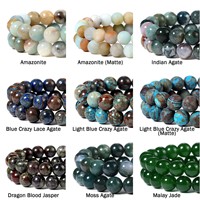 Produsen Manik-manik Perhiasan Grosir Batu Alam 8mm 10mm Manik Batu Permata Coklat Tiger Eye Batu Longgar untuk Pembuatan Perhiasan