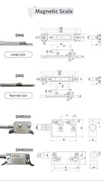 Ditron Mini Size Digital Readout 2 Axis (DRO) dengan Skala Magnetik Penggaris Optik dan Skala Linier untuk Mesin Bubut, Milling, dan Grinding