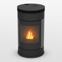 Poêle à granulés de bois 12KW à 180 degrés avec écran tactile LCD automatique et vue panoramique en verre, haute efficacité pour le chauffage domestique du salon