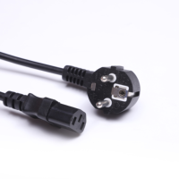 Cable de Alimentación Schuko Europeo de Alta Calidad para Computadora, 0.75mm², 1FT 3FT, Cable de Alimentación de CA Alemán y Francés para Laptop