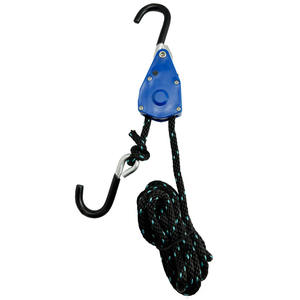 150lbs Uso Hidroponia Ajustável 1/4 "Tie Down Rope Ratchet Lock Polia com Eletroforese Preto e Mergulhando Revestido S Gancho - Product Image 6