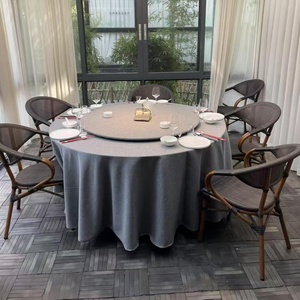 Custom Size Cotton-Polyester <b>Tablecloth</b> for Wedding Thicken Handmade Linen Polyester Embroidered LOGO Woven Heavy Fabric - Product Image 1