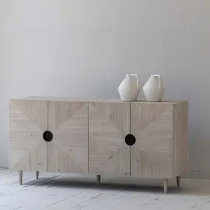 Muebles nórdicos, muebles de madera recuperada, gabinete antiguo de pino reciclado japonés, Aparador de madera