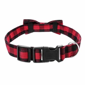 Meilleures ventes : Accessoires pour animaux de compagnie, nœud papillon tendance, cadeau de Noël, <span class=keywords><strong>collier</strong></span> pour <span class=keywords><strong>chien</strong></span> et chat en nylon à carreaux rouges - Product Image 3