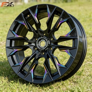 Rines de Aleación de Aluminio Forjados Personalizados Todoterreno de 16-20 Pulgadas, Color Negro Llama Arcoíris, 6*139.7, para JEEP/Wrangler - Product Image 2