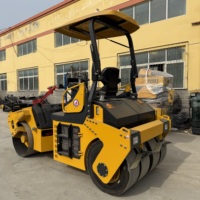 Compacteur de chaussée à rouleaux en acier et caoutchouc de 5 tonnes, fabrication chinoise