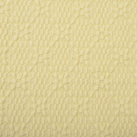 Tela de Encaje Arrugado de Punto Elástico de Poliéster y Spandex de Peso Medio, Transpirable, de Color Amarillo Sólido, para Mujer