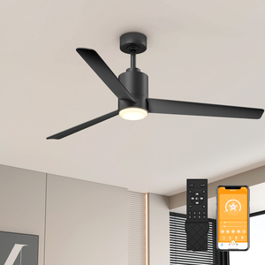 Large 52 Inch Ceiling Fan with <b>Light</b> Modern 3-Blade Fan for Living Room Bedroom Office Open <b>Space</b> - Product Image 1