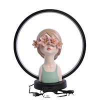 Figurine de fille à bulles en résine, ornement, lampe de chevet pour chambre à coucher, lampe de nuit 3D pour chambre d'enfant, lampe de table abstraite pour fille, veilleuse