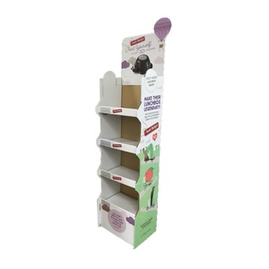 Custom Foldable Supermarket Recycled Cardboard Food <b>Drinks</b> Shelves Carton Candy Display Rack Store Floor POS for Display <b>Stand</b> - Product Image 3