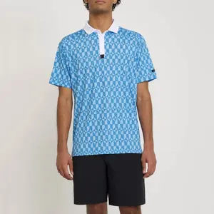 Logo personalizzato OEM nuovo design geometrico stampato sublimata Golf Polo T Shirt Polo personalizzata per gli uomini
